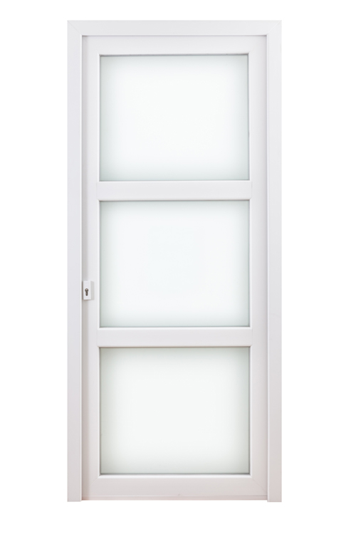 Buitendeur pvc wit/wit 3delig  mat L MW