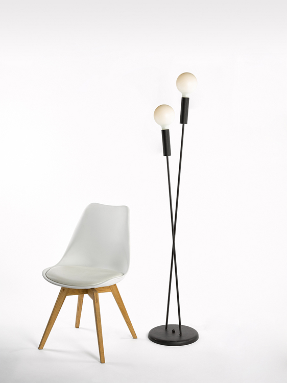 Lampadaire noir rouille 150 cm