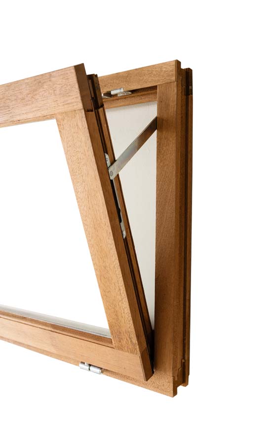 Fenêtre à soufflet Trae bois Meranti 55mm naturel L600xH500mm