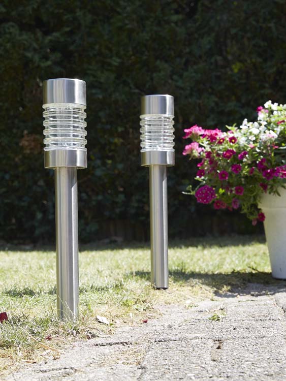 Solar lanterne avec pointe Firenze chrome 6 lumen