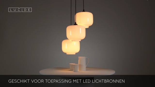 Lucide MEDINE - Hanglamp - Ø 46 cm - 3xE27 - Opaal