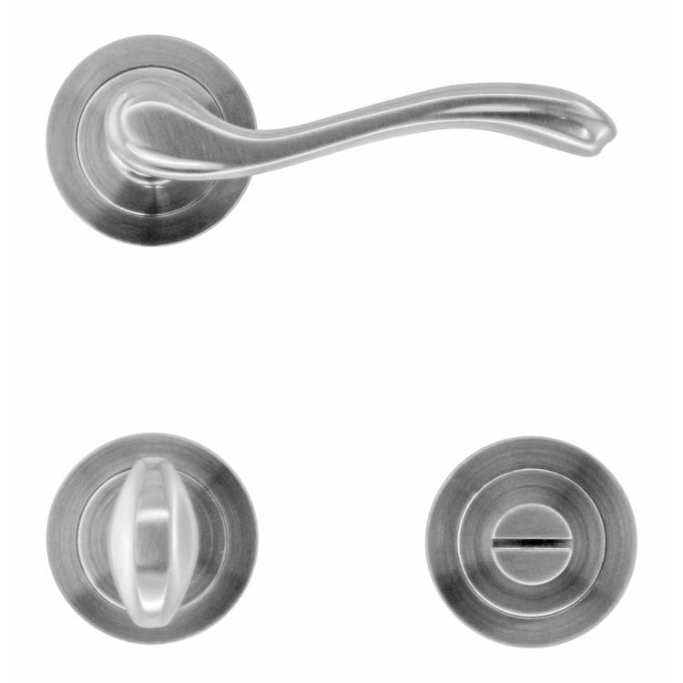 Deurkruk alessandria inox look met WC-slot