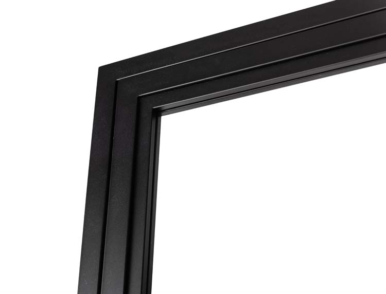 Porte intérieure simple en acier Tara noir 6R + panneau poussant à gauche sur mesure