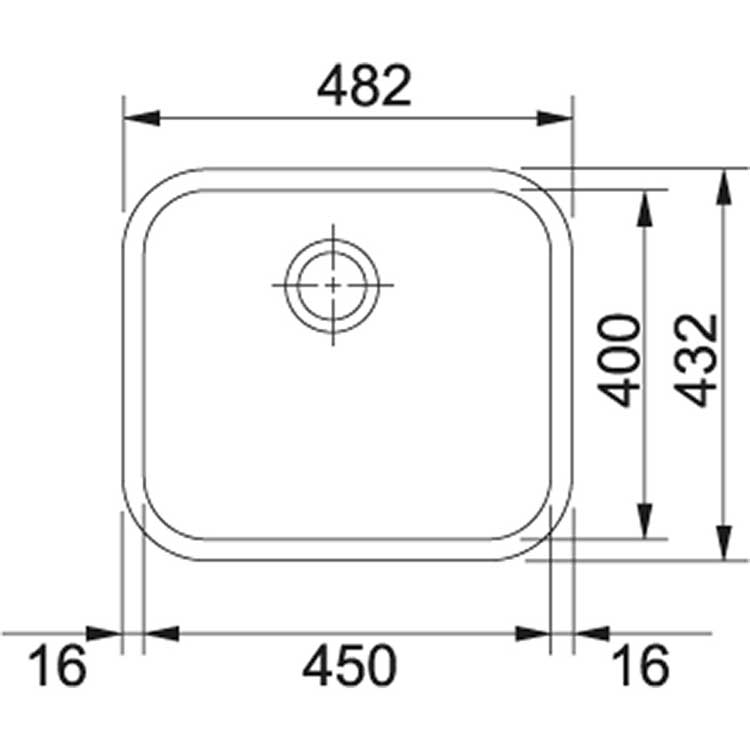 Franke cuve à sous-encastrer Galasia 450x500mm lisse