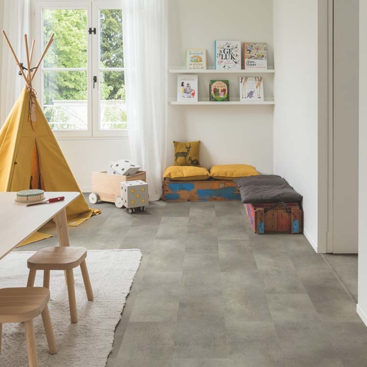 Vinyl vloer Quick-Step Alpha Vinyl tegel 6mm betonrots 61x30,3cm met ondervloer Vinyl vloer Quick-Step Alpha Vinyl tegel 6mm betonrots 61x30,3cm met ondervloer