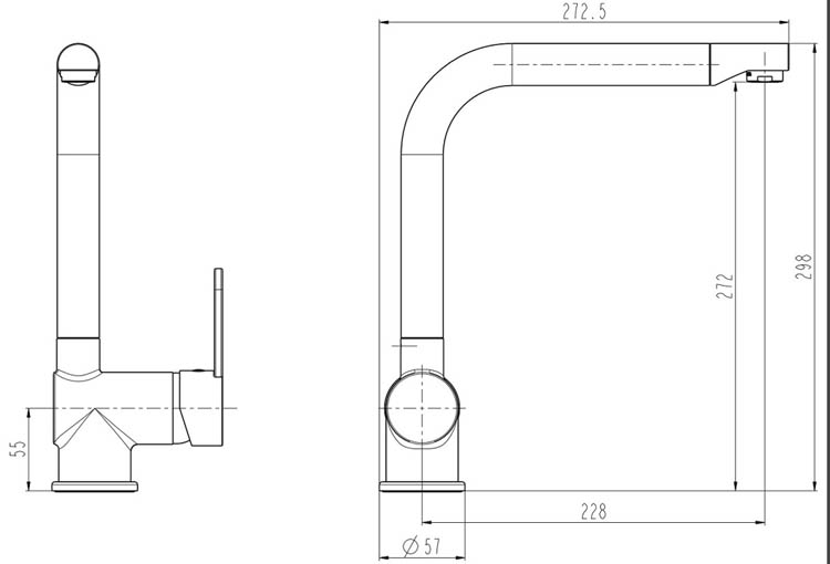 Robinet de cuisine Ria inox-look