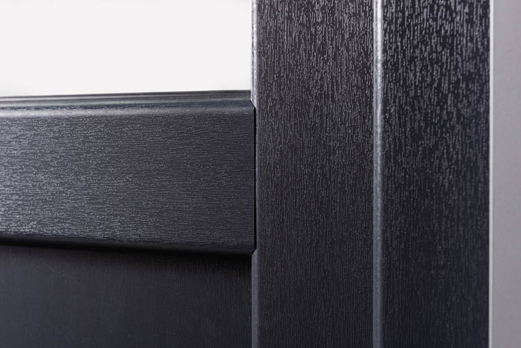 Porte extérieure Demi-Vitrée PVC anthr./blanc D vitrage cl 980x2180mm