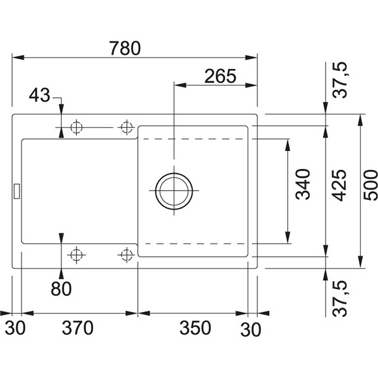Évier Franke Maris blanc metallisé 78x50cm