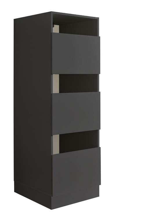 Wasmachine kast Decowash - kast met 3 compartimenten - antraciet - 50x162x67,5cm