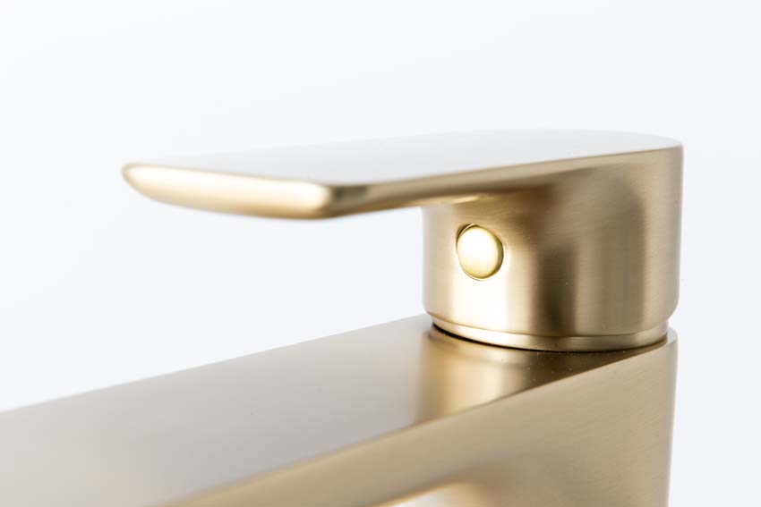 Wastafelkraan Miley edge brushed gold