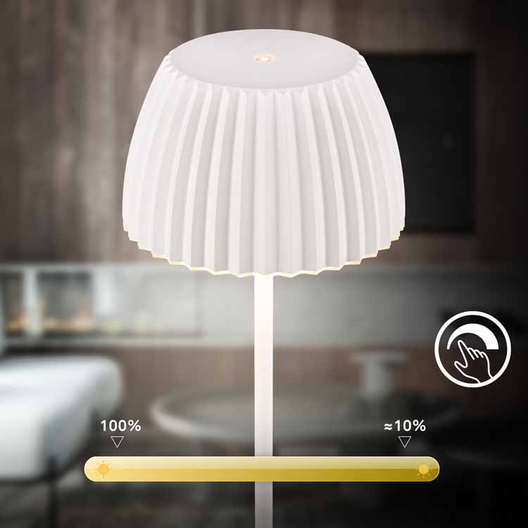 Lampe de table Veluna - blanc - 36.5cm - dimmable - LED - 2W - 2700K - IP44 - USB