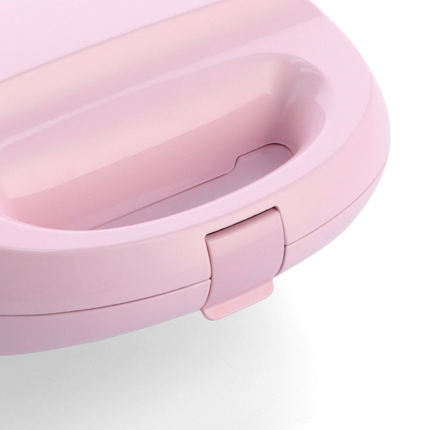 Appareil 3 en 1 pour croque-monsieur, gaufres et paninis rose avec revêtement antiadhésif sans PFAS