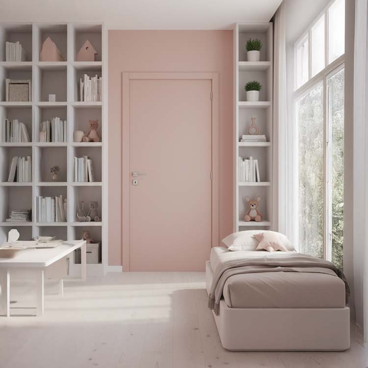 Bloc-porte à peindre tubulaire 930x2015mm lisse-ébrasement MDF 16.5cm