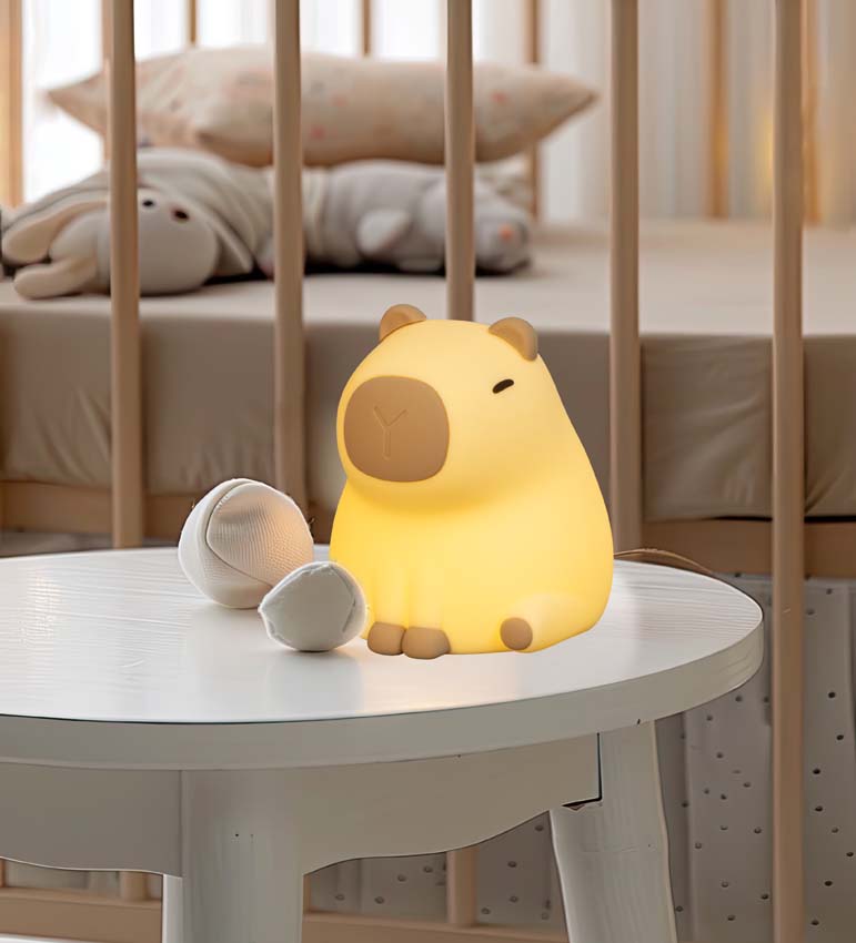 Tafellamp Capibara - Wit - B10cm - Dimbaar - LED - 1x0,5W - RGB 3000K - met batterij en timer