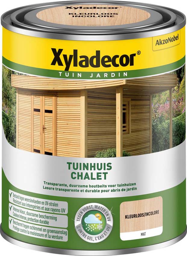 Houtbeits tuinhuis Xyladecor kleurloos 750ML