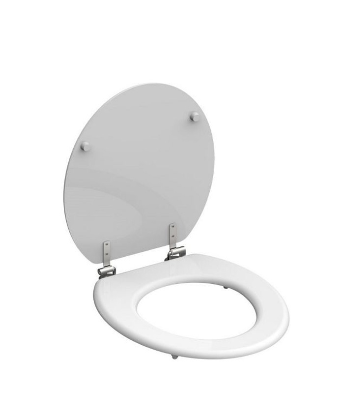 Siège de WC bois massif blanc