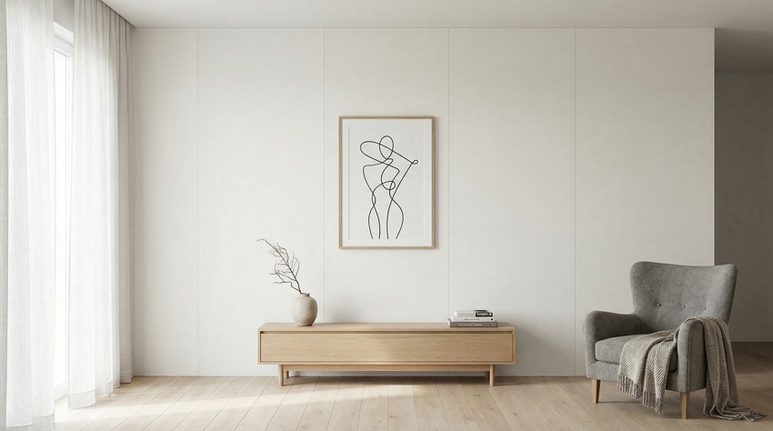 Wandpaneel Paintclick wit overschilderbaar 60x274cm