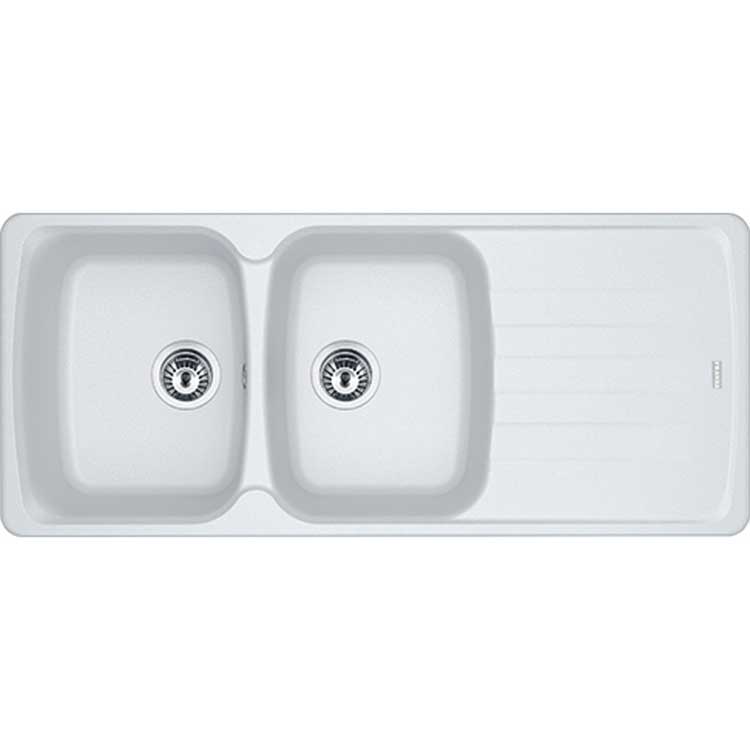 Spoelbak Franke Antea metaalwit 2 bak 116x50cm