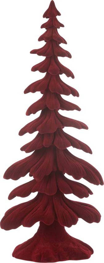 Dennenbom velours rood