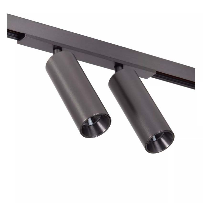 Lucide Premium Linial Moxx Railspot - 1-fase Railsysteem / Smart Railverlichting - 48V - 2xLED Dimbaar - Mat Zwart Chroom