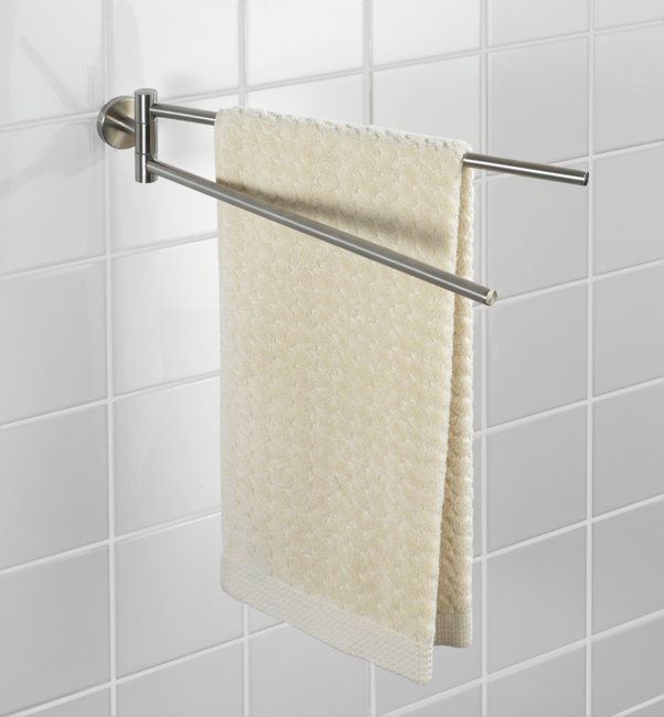 Handdoekhouder Wenko Bosio dubbel 60x5,5x7cm inox mat