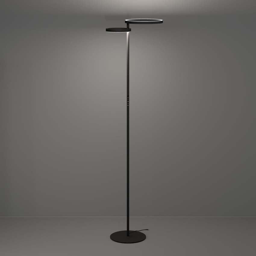 Lampadaire - Noir - H180cm - Dimmable - LED - 1x28W - 2700-6500K