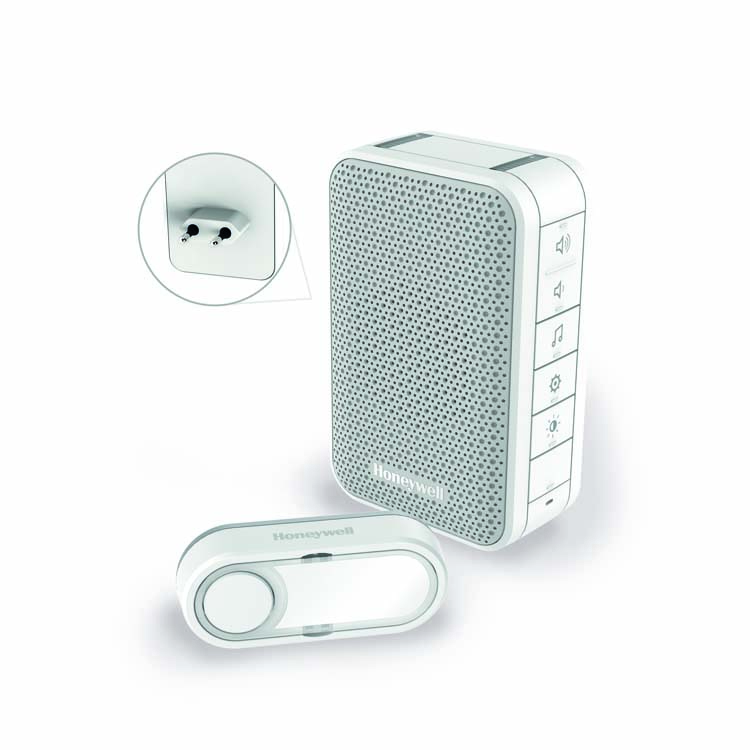 Sonnette Sans Fil Plug 150m 6 Mélodies 84DB Blanc