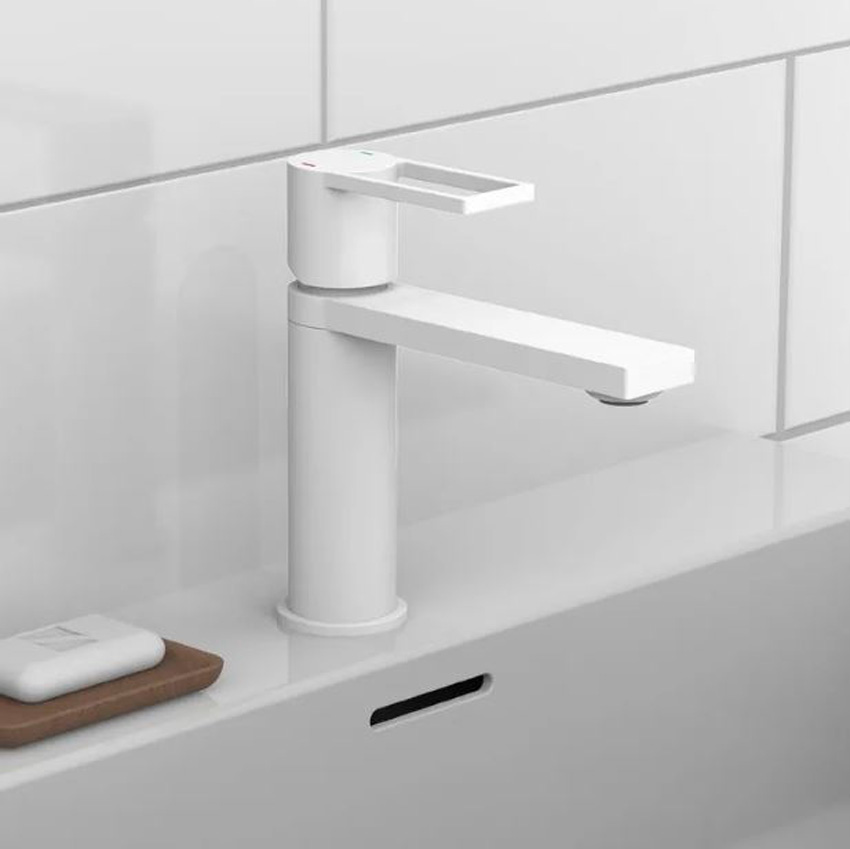 Robinet de lavabo Febe blanc mat
