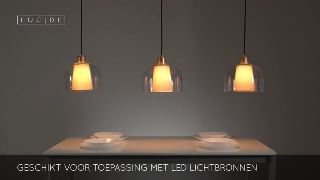 Lucide GUNHILD - Suspension - 3xE27 - Transparent Lucide GUNHILD - Suspension - 3xE27 - Transparent