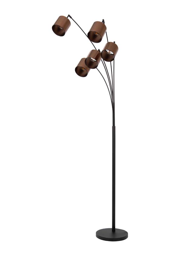 Lucide RANKOS - Vloerlamp - 5xE14 - Zwart