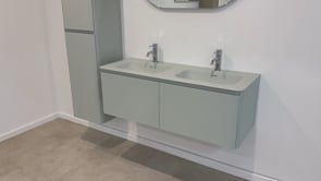 Meuble de salle de bain Austin menthe avec double lavabo mat 120cm