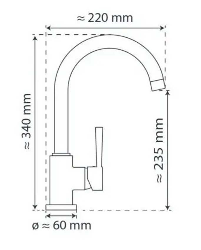 Robinet de cuisine Charlotte or mat