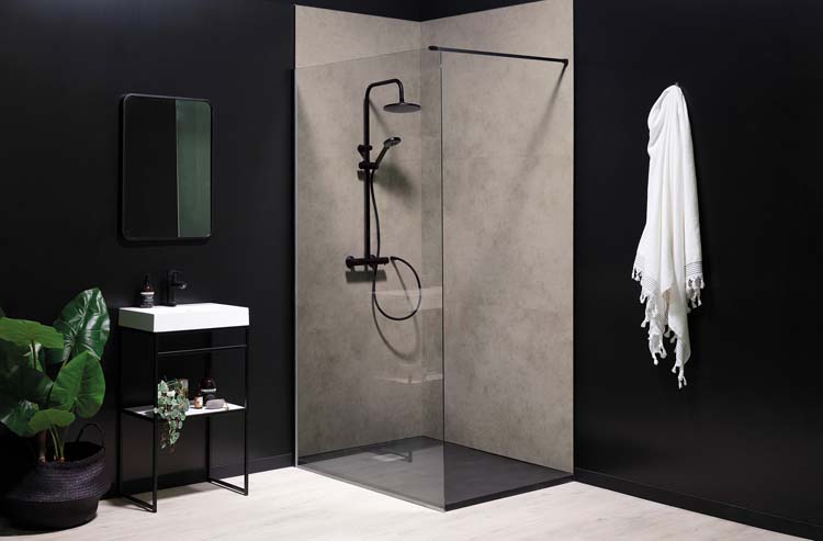 Dumawall XL Sanikit wandpaneel pvc 85x120 dark cement