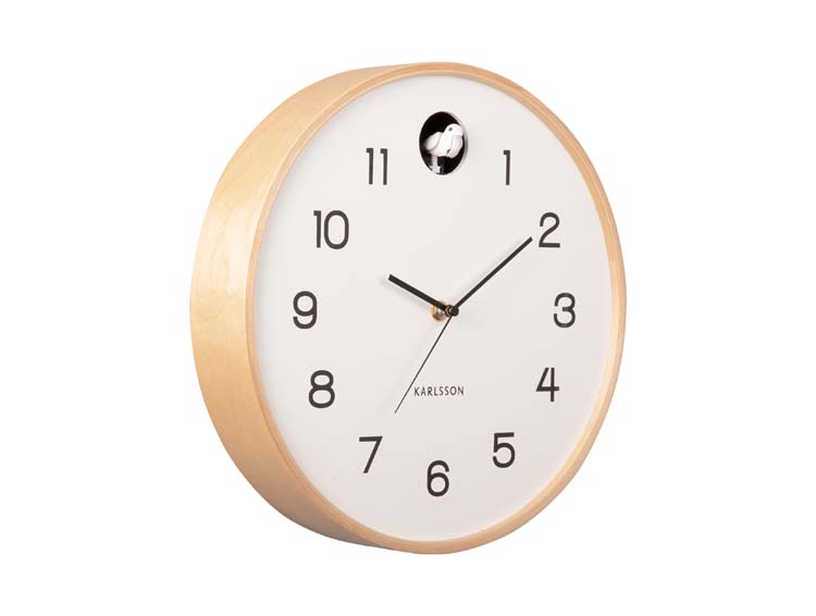 Horloge murale coucou blanche en bois 31x6 cm