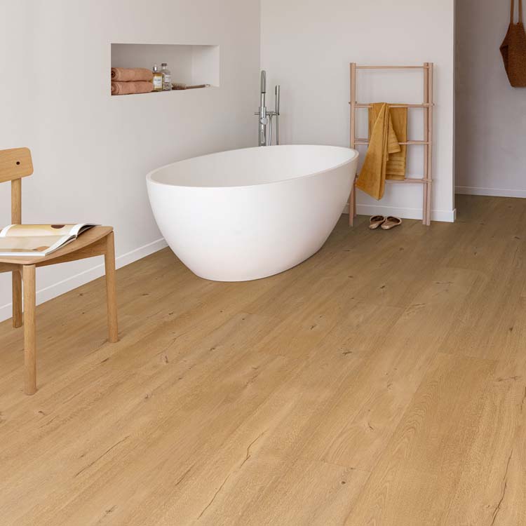 Sol vinyle Floorify Frangipane planche 4,5mm chêne chaud 200x24cm