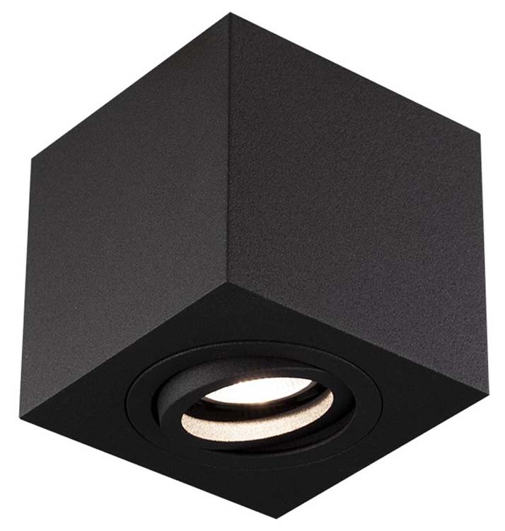 Spot de plafond carré noir GU10 max 50W