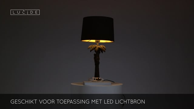 Tafellamp palmboom h50cm zwart excl lamp LED mogelijk Tafellamp palmboom h50cm zwart excl lamp LED mogelijk