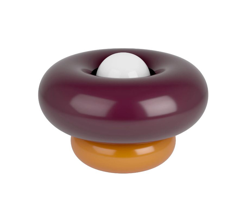 Lampe de table - bordeaux/orange - Ø25x15cm - dimmable - E27 - 1x60W