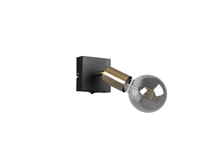Spot en applique noir/messing excl lampe LED possible 1 spot