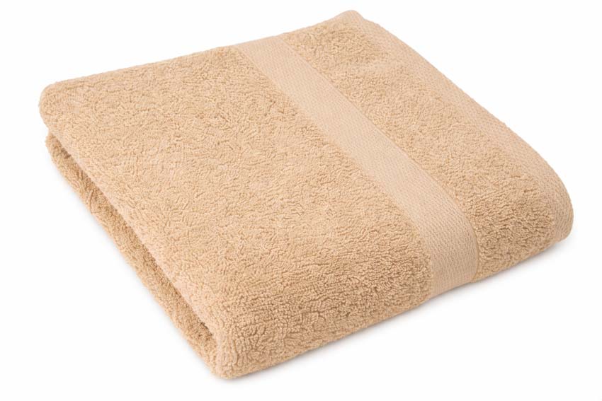 Serviette de douche Cosibel en coton sable 100x150cm qualité hôtelière