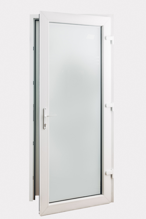Porte ex. verre - PVC - 3 lign. transp. - Anthr. - Droite - 980x2180mm Porte ex. verre - PVC - 3 lign. transp. - Anthr. - Droite - 980x2180mm