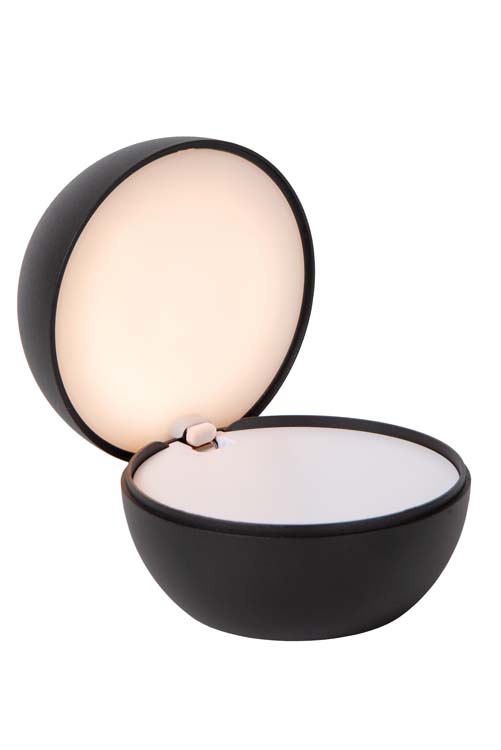 Lampe de table - noir - Ø12cm - LED - 2,2W - 2700K - rechargeable