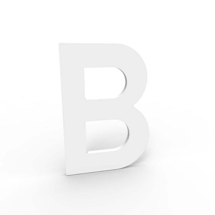 Huisnummer B eSafe aluminium wit 10cm / 4mm dikte