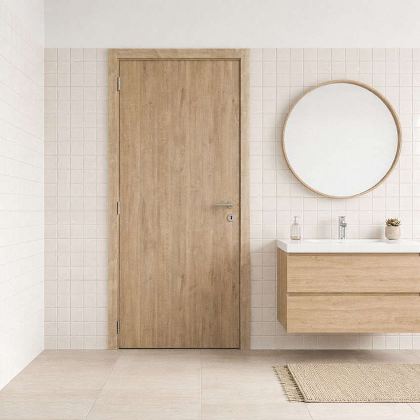 Porte intérieure complète Nalba chêne 201,5x73cm tubulaire réversible + châssis 16,5cm