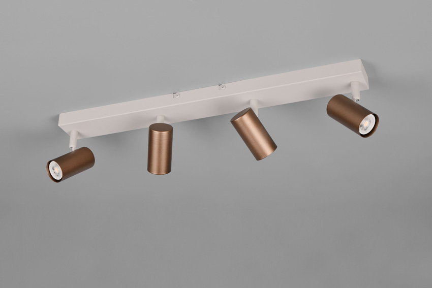 Spot en saillie - beige/café - 62x6x13,5cm - dimmable - GU10 MR11 - 4x5W