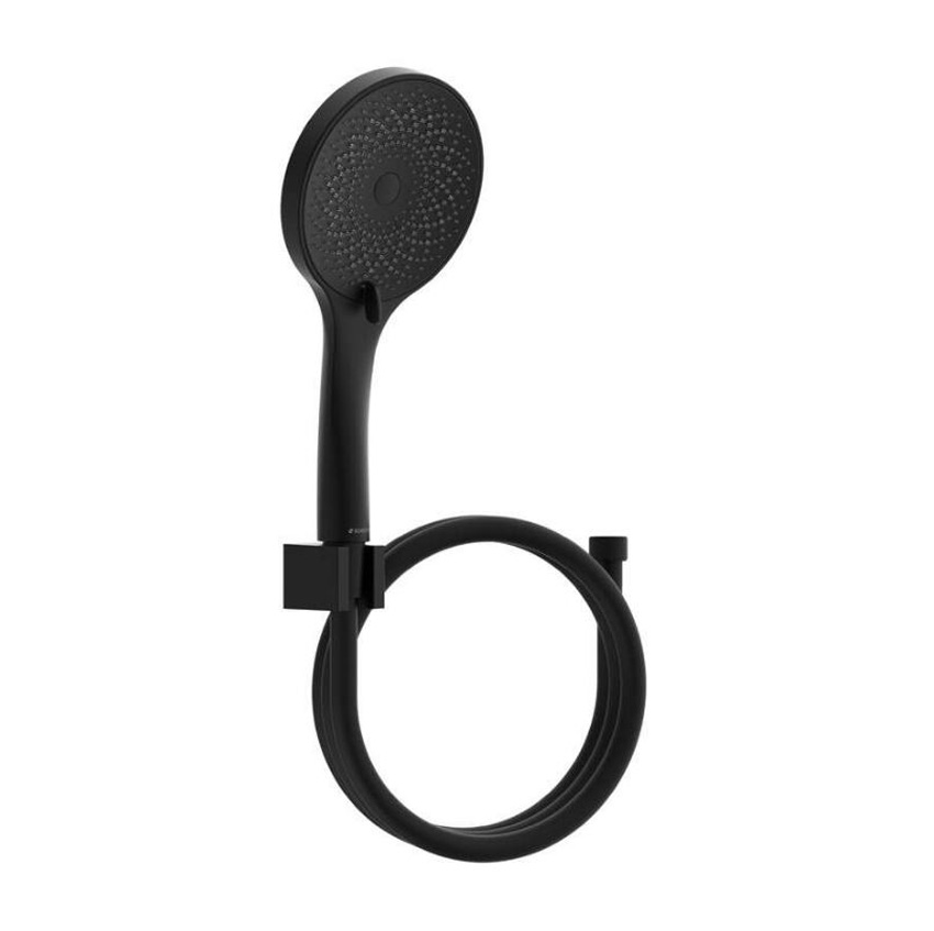Set de douchette à main Remko noir mat Ø13cm