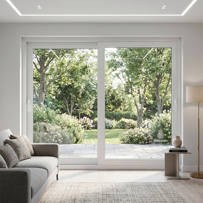 Fenêtre coulissant double PVC anthr/blanc L2500 x H2100mm