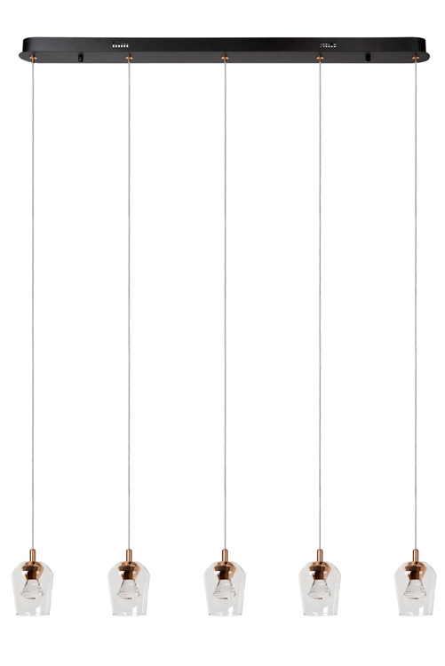 Suspension - transparent - dimmable - LED 5x4W - 2700K