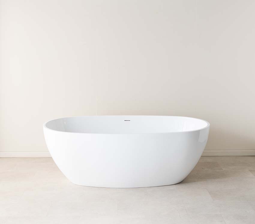 Vrijstaand bad Bre glanzend wit 180x95cm