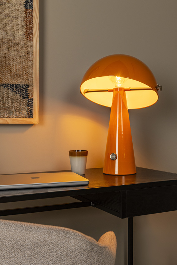 Lucide Vibes Barone - Lampe de table - Ø38cm - 1xE27 - Orange